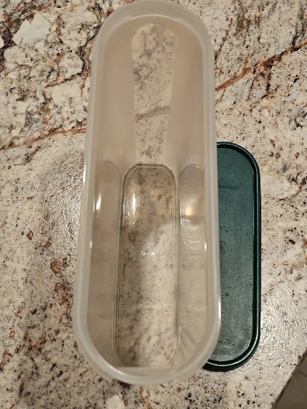 Tupperware Cream Storage Canisters with Dark Green Lids